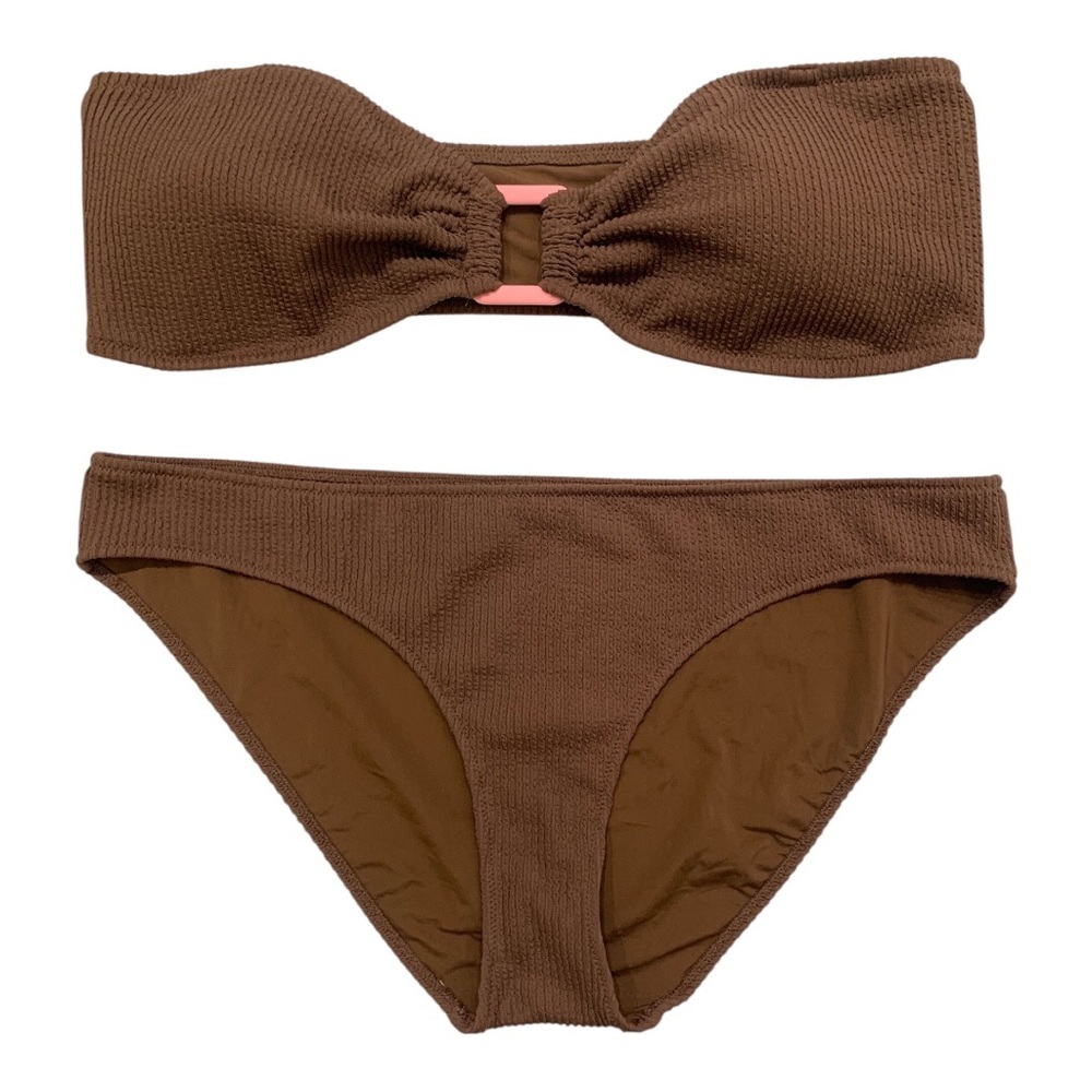 Aerie Crinkle Ring Bandeau Bikini 
& Crinkle Full Coverage Bikini Bottom - Picture 5 of 12